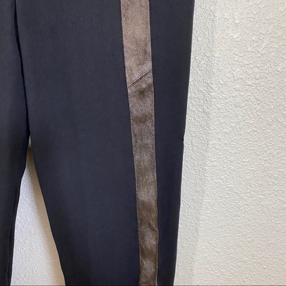 David Lerner black leather front panel leggings - Picture 3 of 7